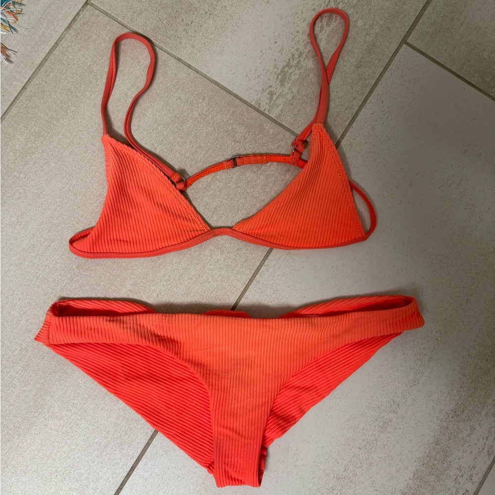 Frankie’s Bikinis Orange Women's Bikini Set